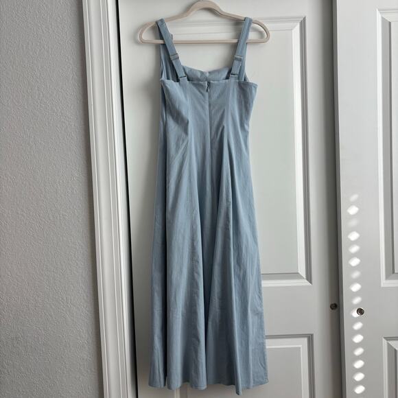 Abercrombie & Fitch A&F Mila Midi Dress A Line Sz Small Lilac Blue Square Neck - Picture 6 of 15
